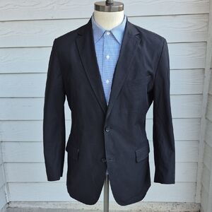 HUGO BOSS Solid Black Cotton Blend Mens Sz 42 S Sport Coat Blazer